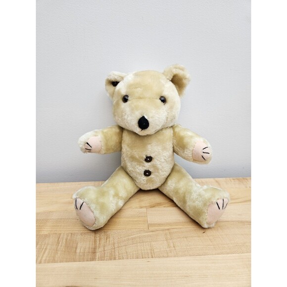Unbranded Other - Vintage collectible Jointed Blonde Plush Teddy Bear Stuffed Animal